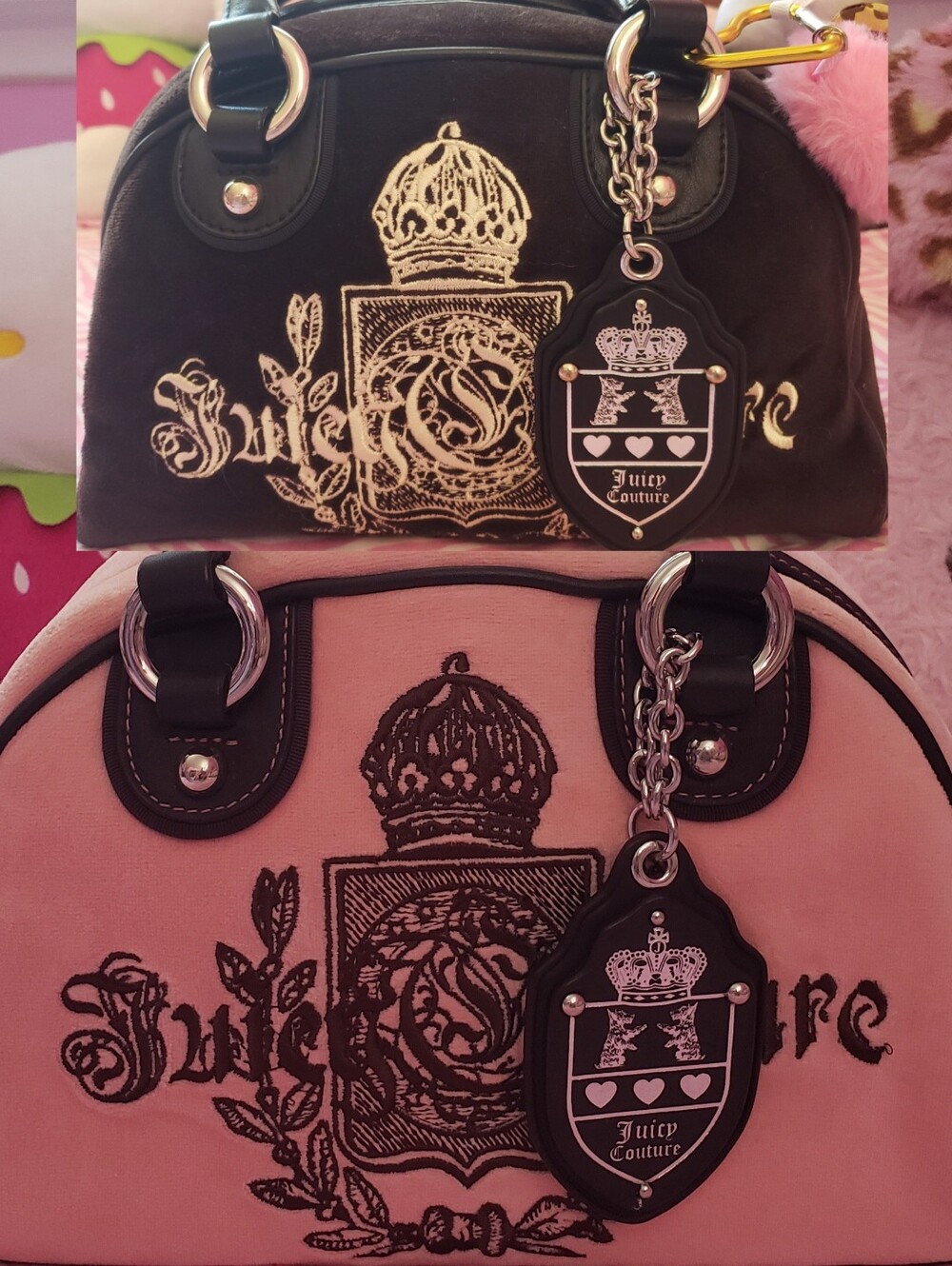 2007 Vintage Juicy Couture Bowler Bags Pink & Brown